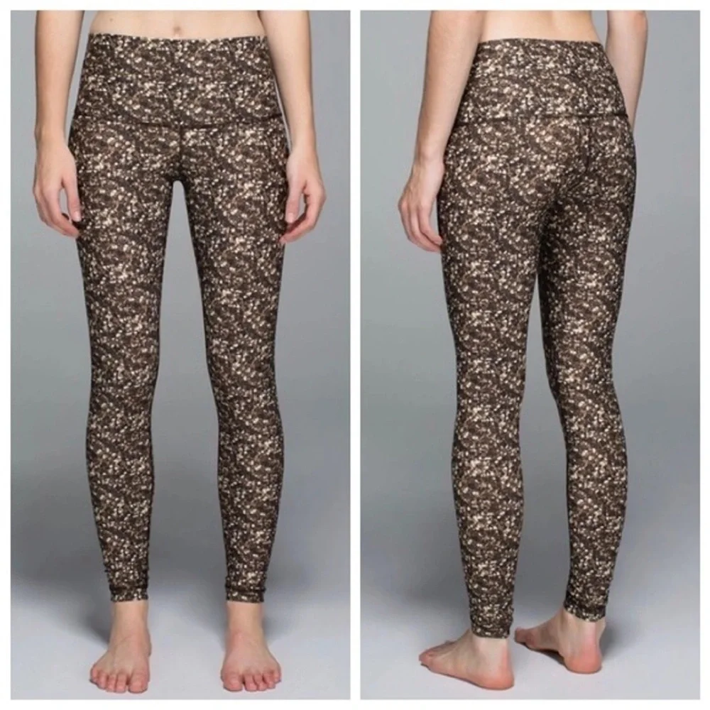 Lululemon Shine Tight Roll Down Shimmy Shimmer Leggings Size 4/6